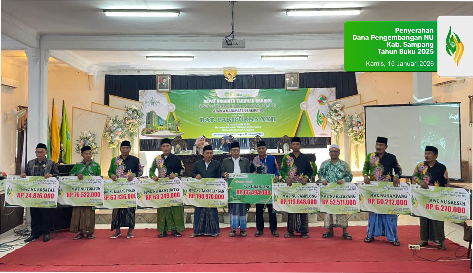Penyerahan Dana Pengembangan NU Kab. Sampang